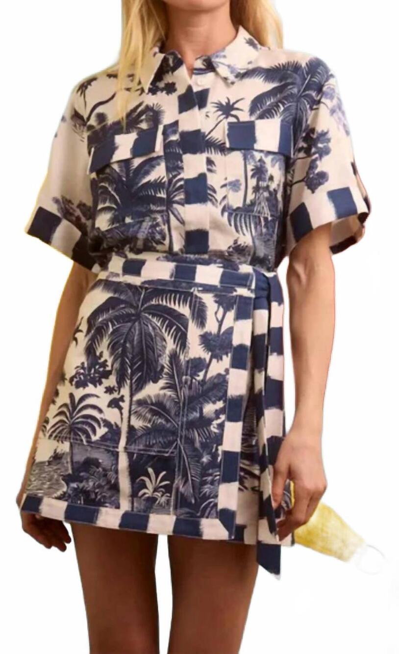 NEW HUNTER BELL bay mini skirt in bermuda toile